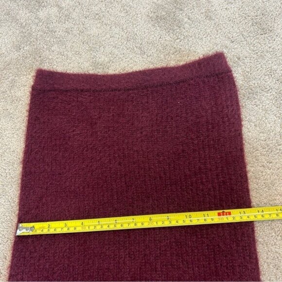 AFRM Burgundy Maroon Lolly Fuzzy Rib Sweater midi pencil Skirt In Port Royale S - Picture 9 of 10
